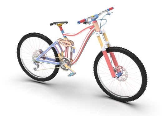 Detailed 3D model design of mountain bike