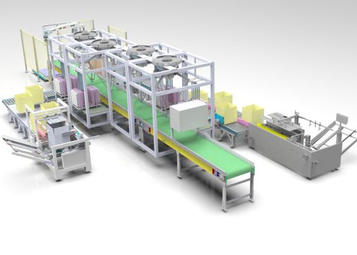 3D Design of Automatic Paper Box Filling Machine A80