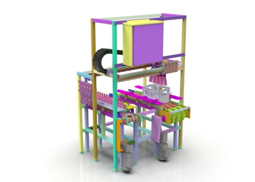 3D Model of an Automated Glass Bottle Packaging Machine