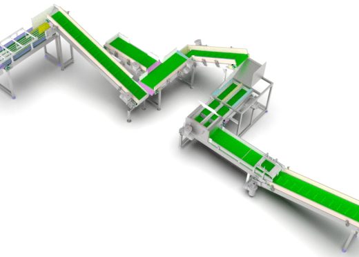 3D model of medicine reel diverting conveyor assembly